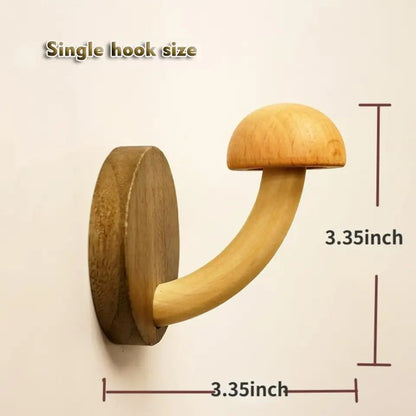 Houten Paddenstoel Wandhaken Set