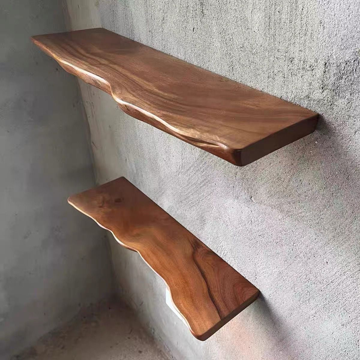 Organische massief houten wandplank