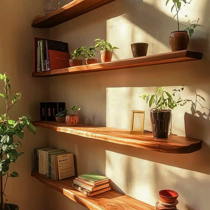 Organische massief houten wandplank