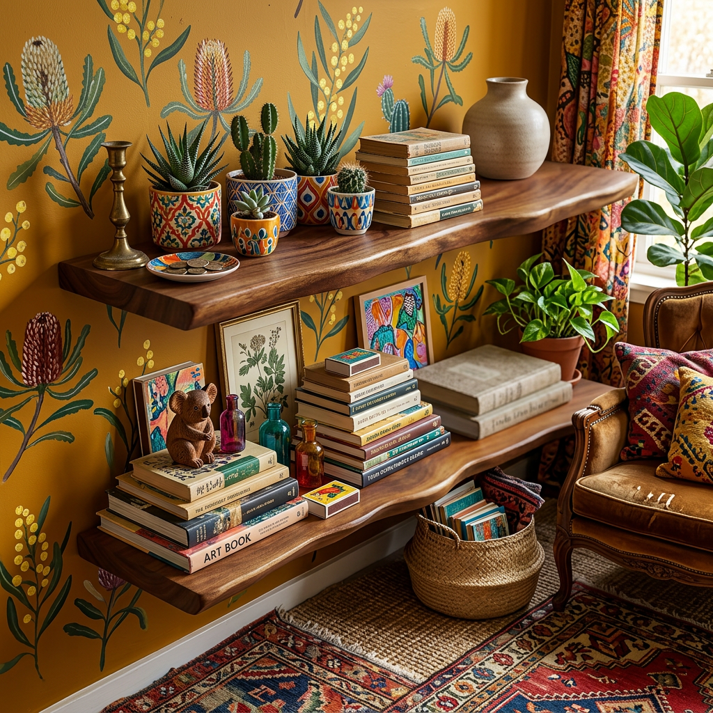 Organische massief houten wandplank