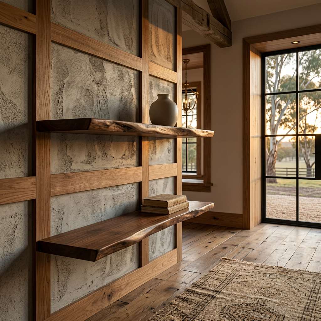 Organische massief houten wandplank