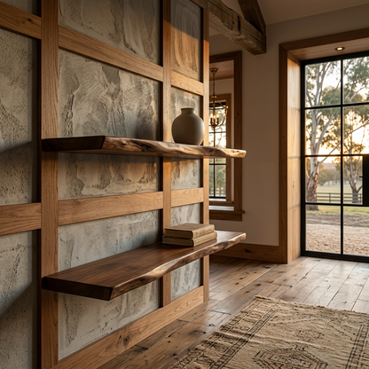Organische massief houten wandplank