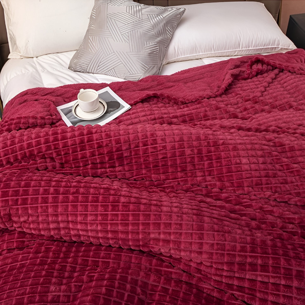 Ultra-Zachte Structuur Koraal Fleece Deken