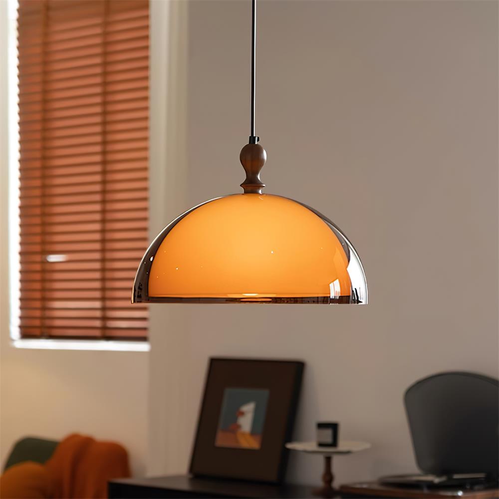 Hanglamp van Walnoothout & Acryl