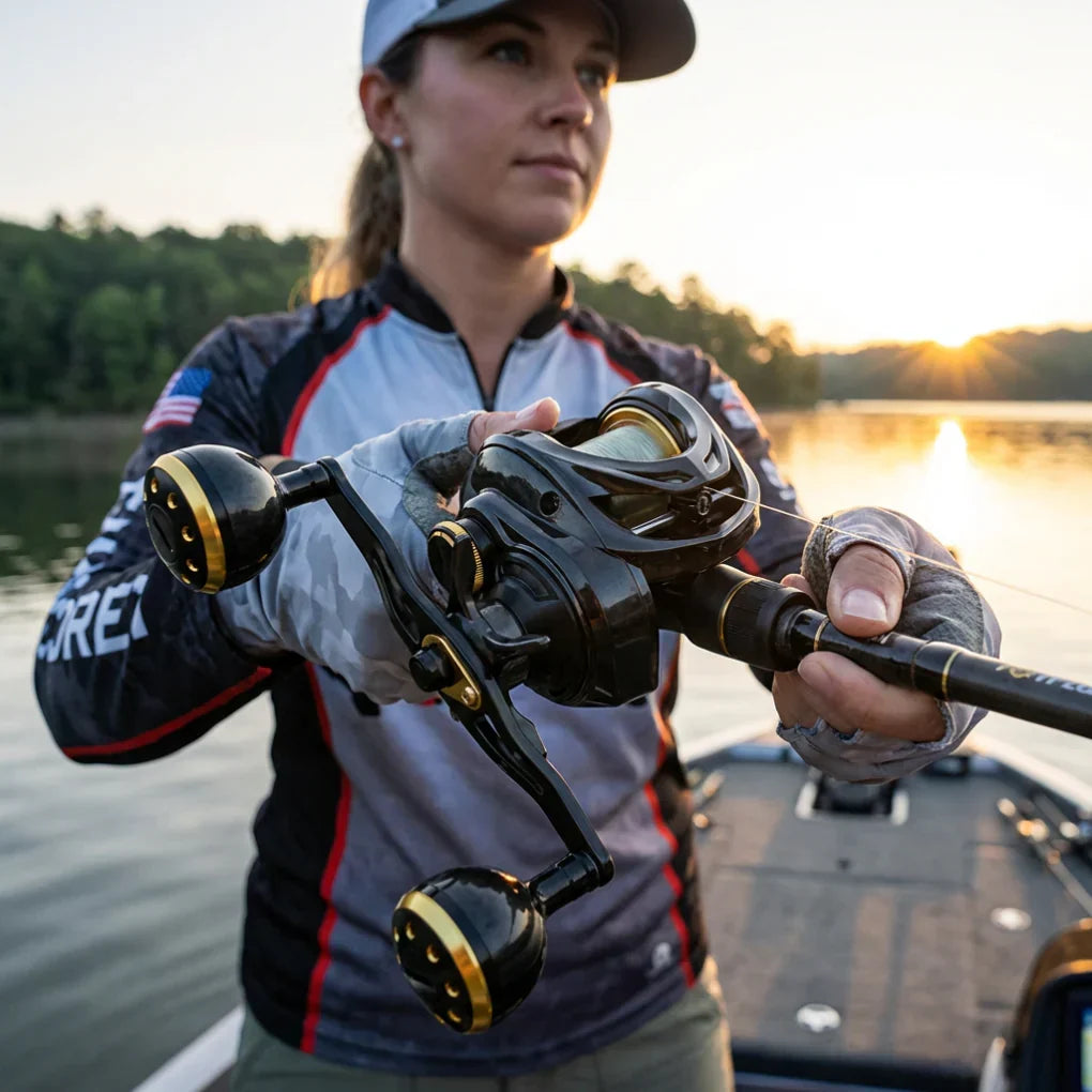 Lage-Profiel Baitcasting Visreel
