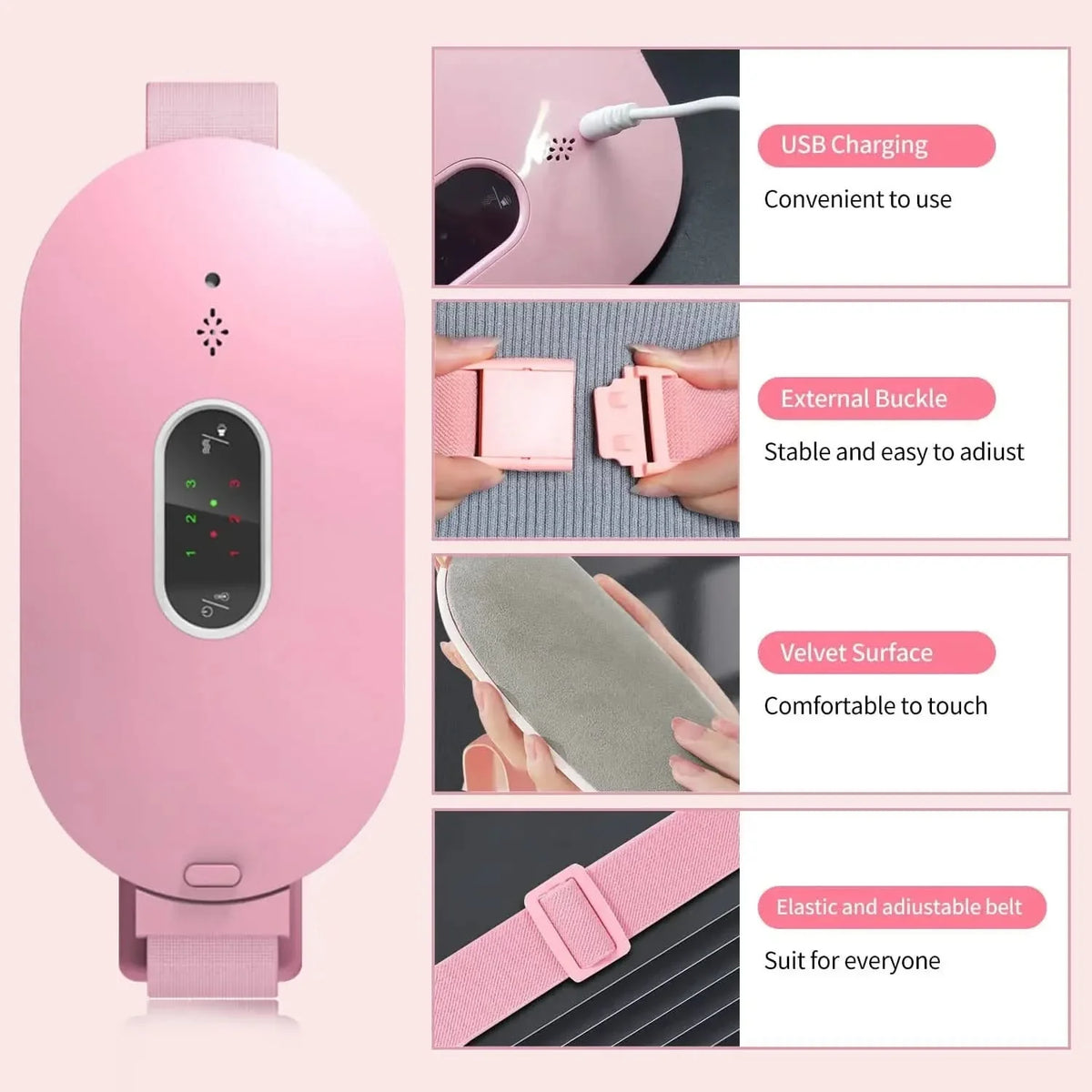 Relaxease draagbare massage- en warmteriem