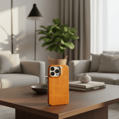 WAXEDHIDE lederen MagSafe telefoonhoesje