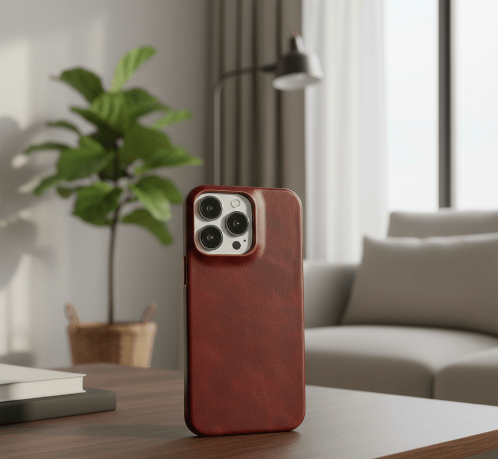 WAXEDHIDE lederen MagSafe telefoonhoesje