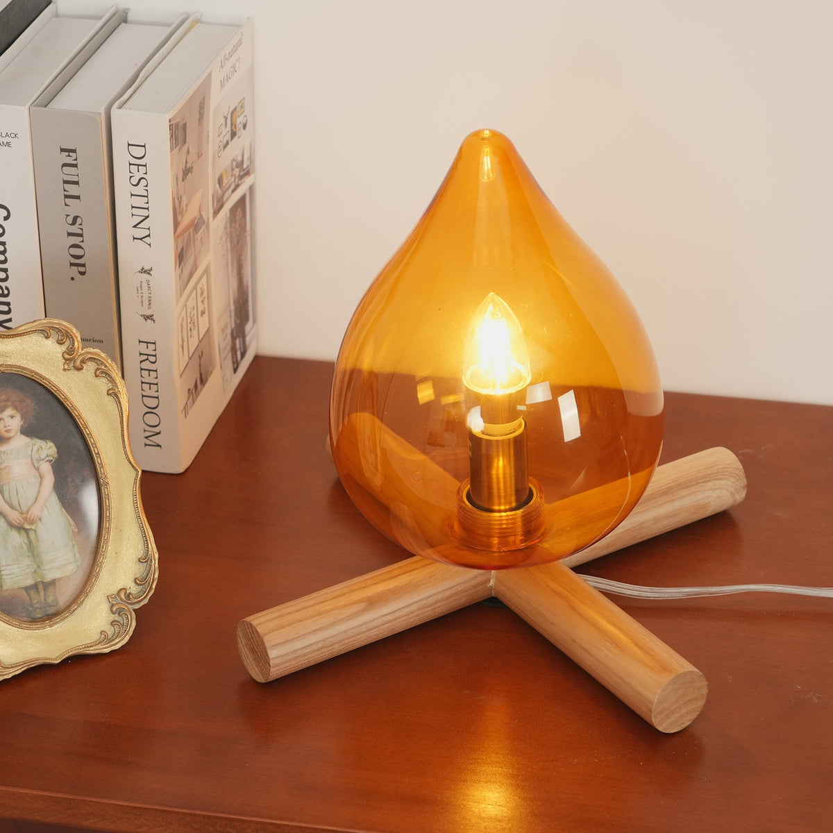 Firebam handgeblazen glazen tafellamp