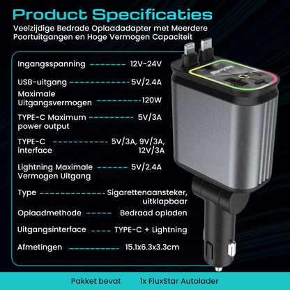 FluxStar 4-in-1 snelle autolader