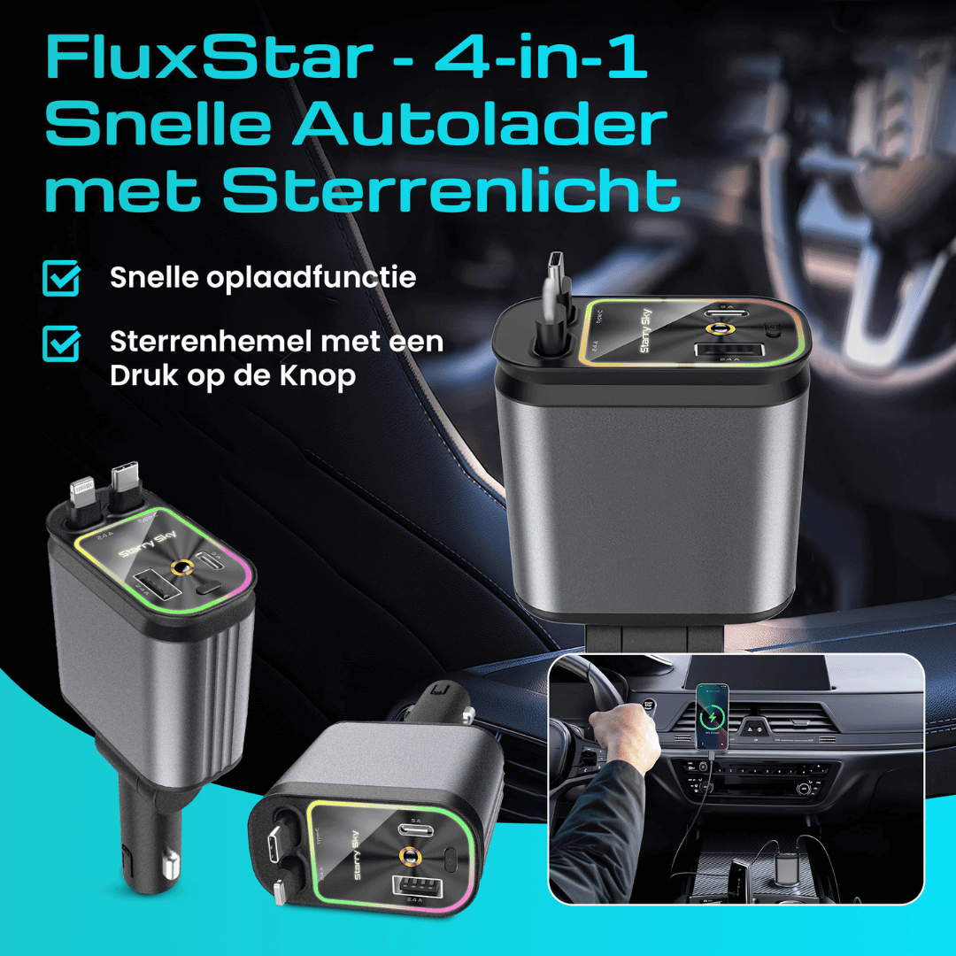 FluxStar 4-in-1 snelle autolader met sterrenlicht