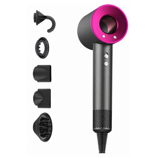 Fohn & Haardroger met 5 opzetstukken - Fohn met Diffuser - AI Heat Control - 1600W - Antraciet