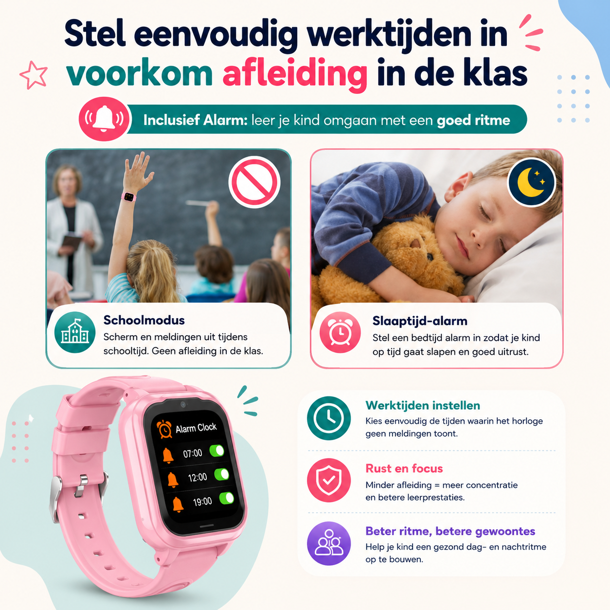 GPS Kinderhorloge met 4G – Videobellen, SOS Knop, GPS Tracker Kind – Smartwatch met Camera & WhatsApp