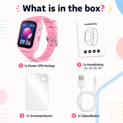 GPS Kinderhorloge met 4G – Videobellen, SOS Knop, GPS Tracker Kind – Smartwatch met Camera & WhatsApp