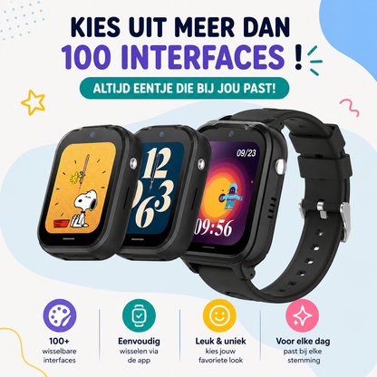 GPS Kinderhorloge met 4G – Videobellen, SOS Knop, GPS Tracker Kind – Smartwatch met Camera & WhatsApp