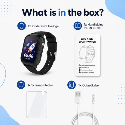 GPS Kinderhorloge met 4G – Videobellen, SOS Knop, GPS Tracker Kind – Smartwatch met Camera & WhatsApp