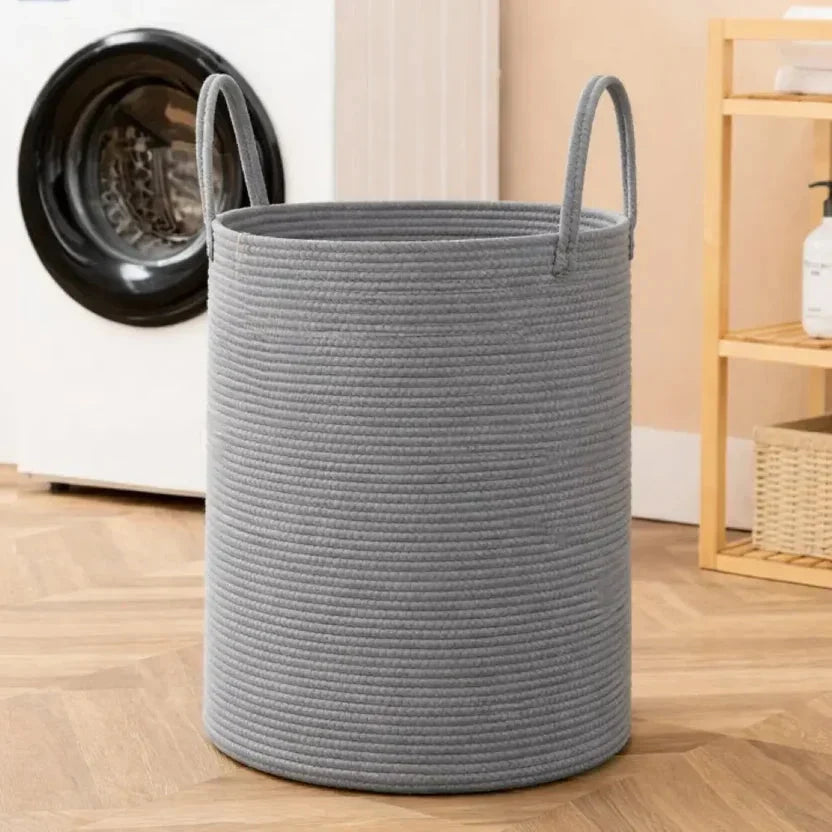 Gevlochten katoenen wasmand 58 liter
