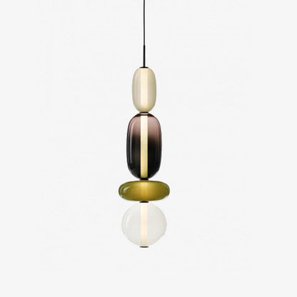 Glazen Hanglamp met Getinte Vormen