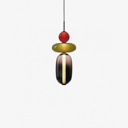 Glazen Hanglamp met Getinte Vormen