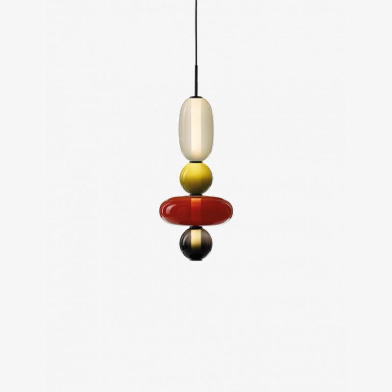 Glazen Hanglamp met Getinte Vormen