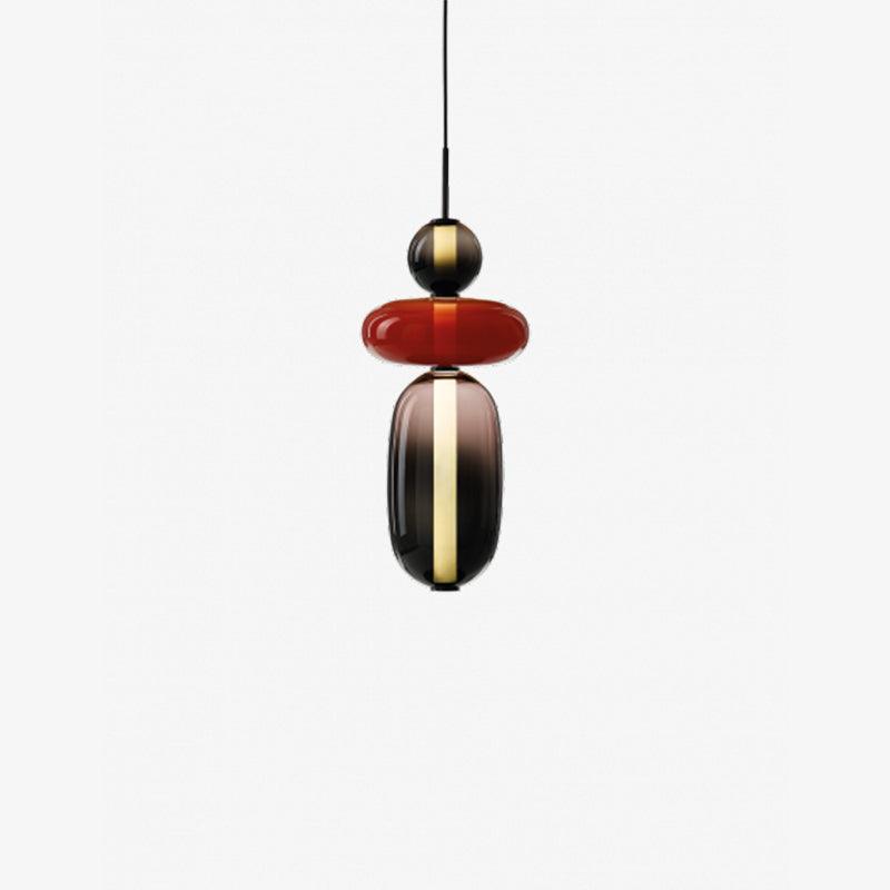 Glazen Hanglamp met Getinte Vormen