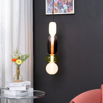 Glazen Hanglamp met Getinte Vormen