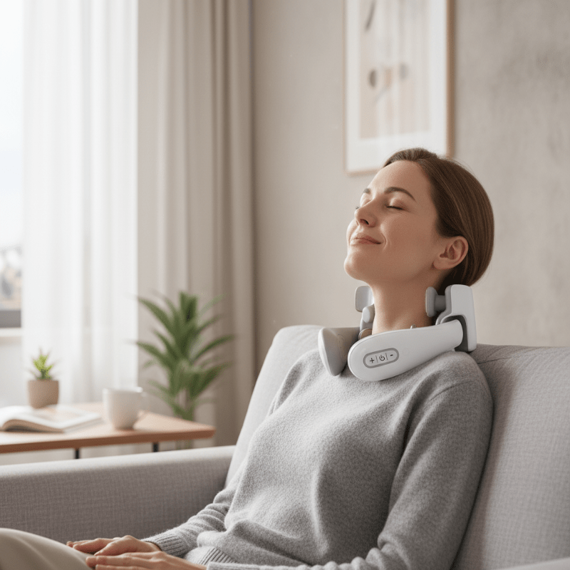 NECKVIBE slimme vibratie- en warmtenekmassageapparaat