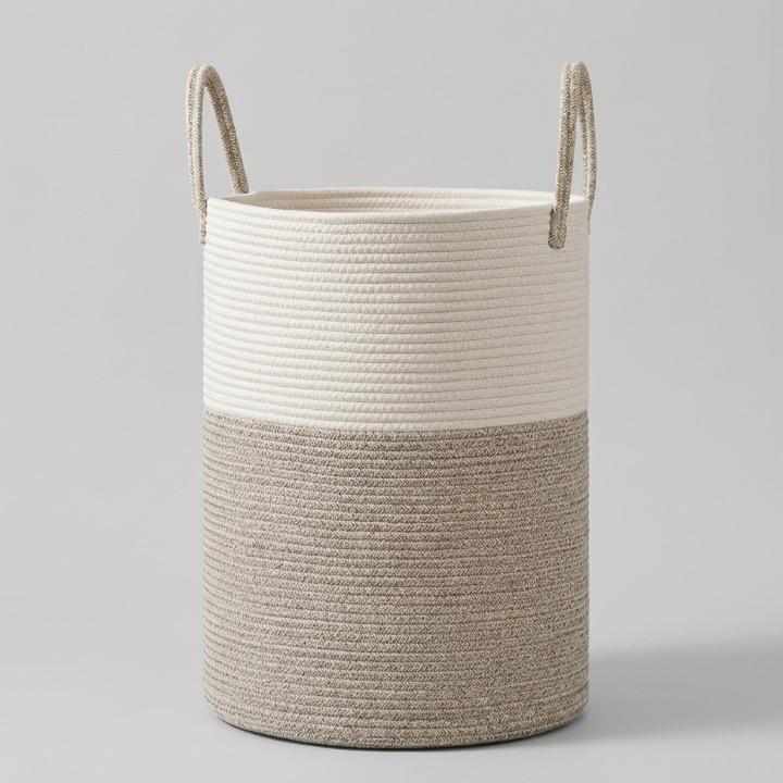 Gevlochten katoenen wasmand 58 liter