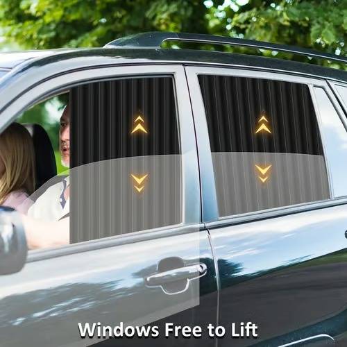 Geplooide auto zonneschermen voor zijruiten