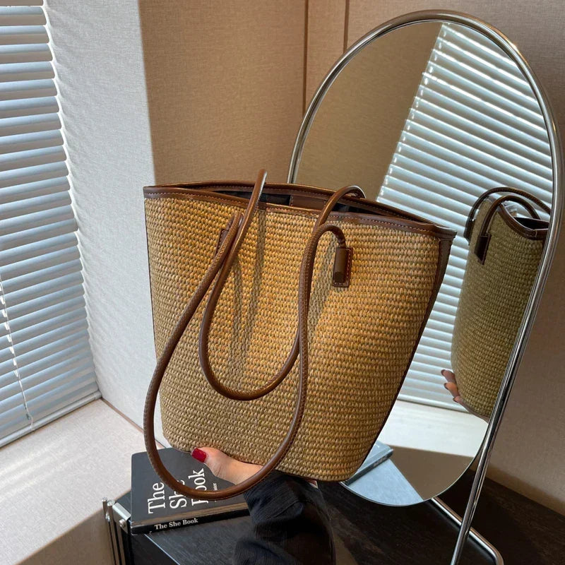 Geweven Shopper ruime dames schoudertas