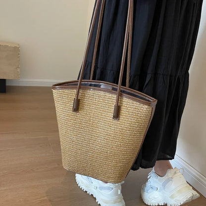 Geweven Shopper ruime dames schoudertas