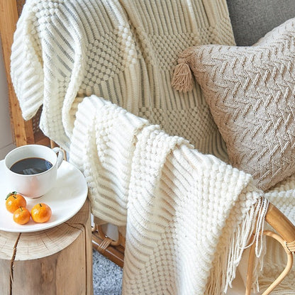 Scandinavische Gebreide Plaid en Bedsprei