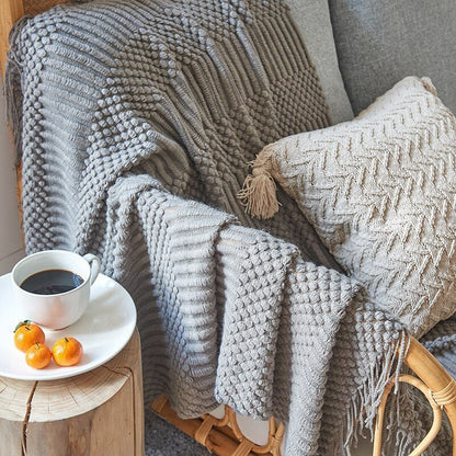 Scandinavische Gebreide Plaid en Bedsprei