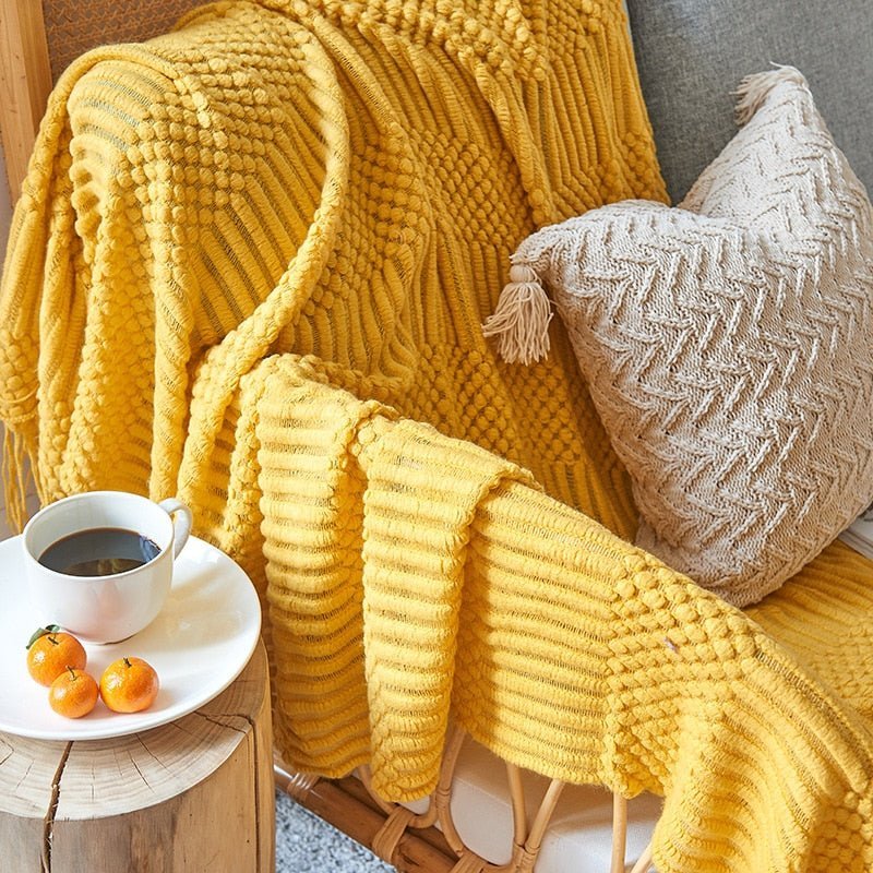 Scandinavische Gebreide Plaid en Bedsprei