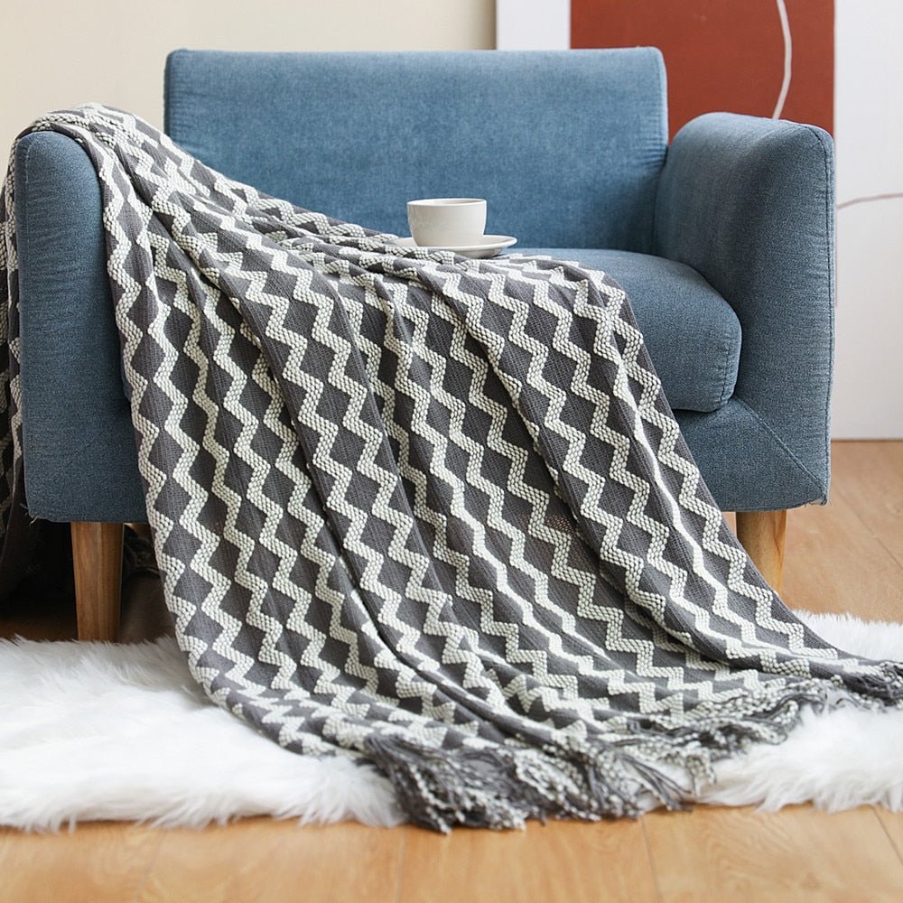 Scandinavische Gebreide Plaid en Bedsprei