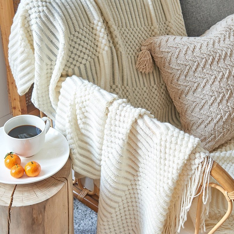 Scandinavische Gebreide Plaid en Bedsprei