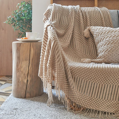 Scandinavische Gebreide Plaid en Bedsprei
