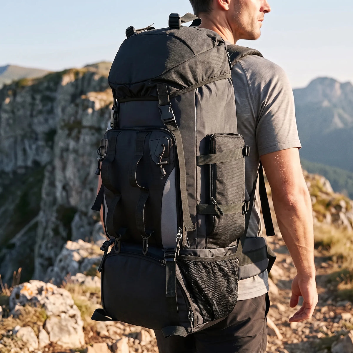Tarnok grote wandelrugzak heren 90L