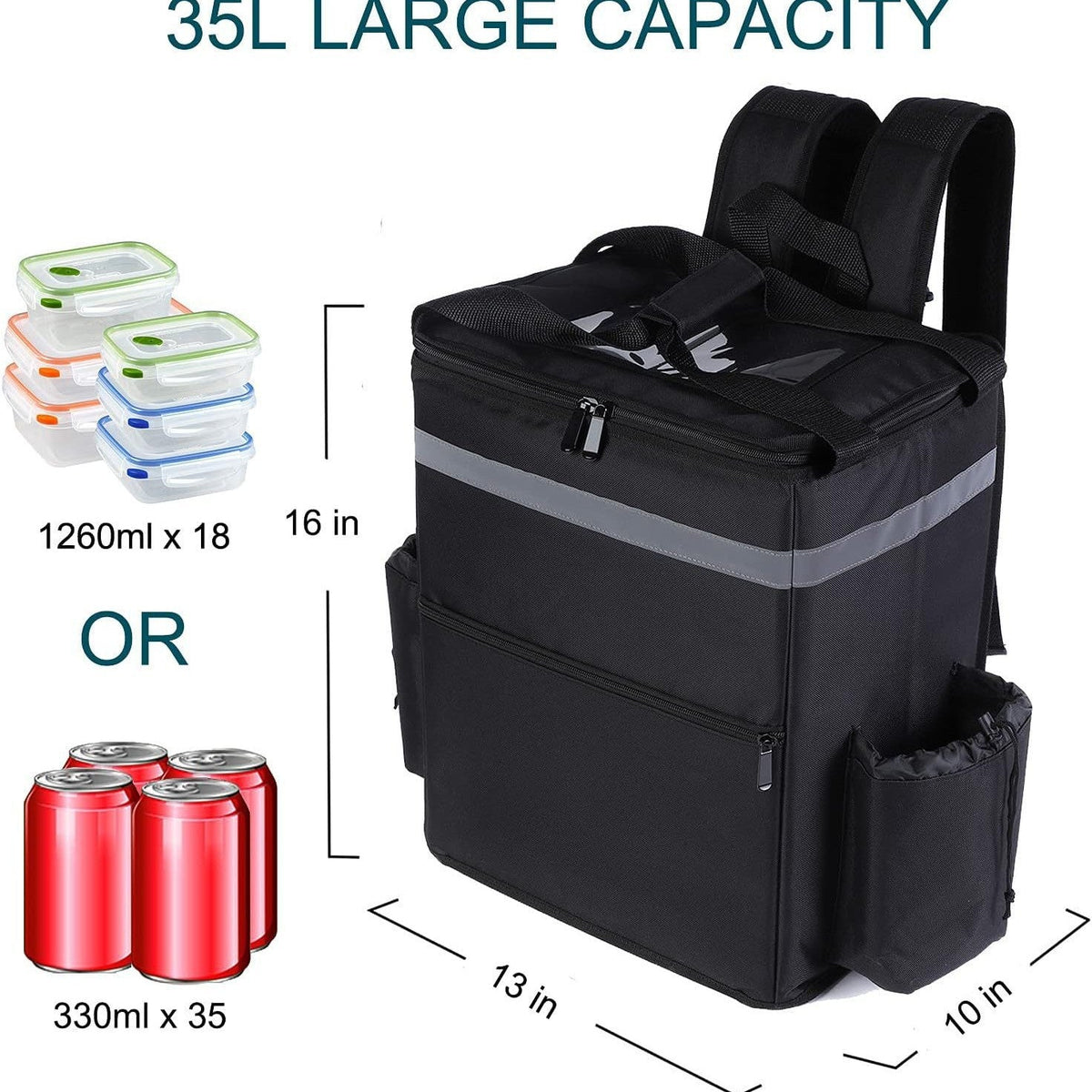 Ruime 35L geïsoleerde koelrugzak