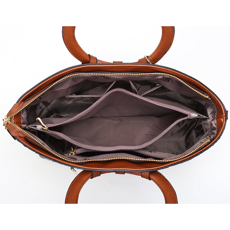 Vintage leren handtas met schouderriem