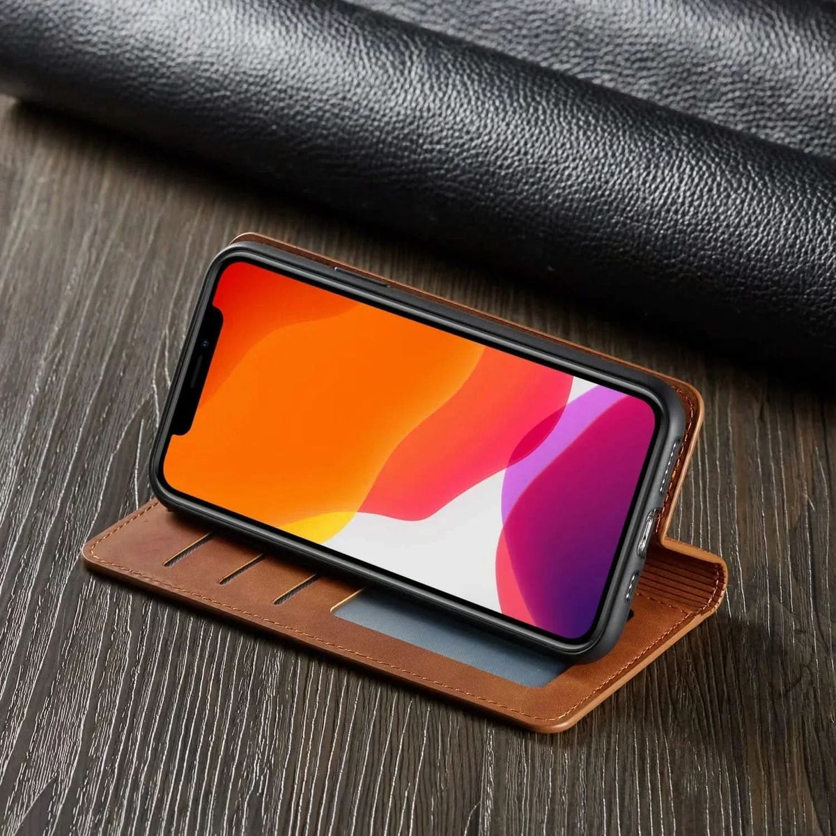 ArmorSleek magnetisch leren telefoonhoesje