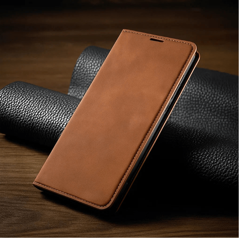 ArmorSleek magnetisch leren telefoonhoesje