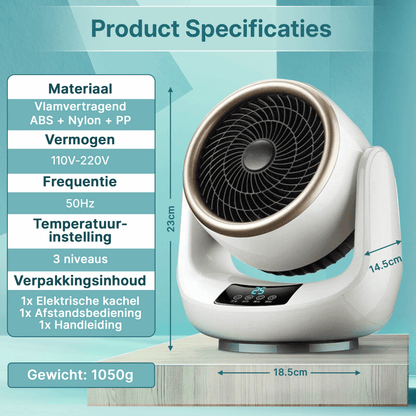 HeatBuddy draagbare mini ventilatorkachel