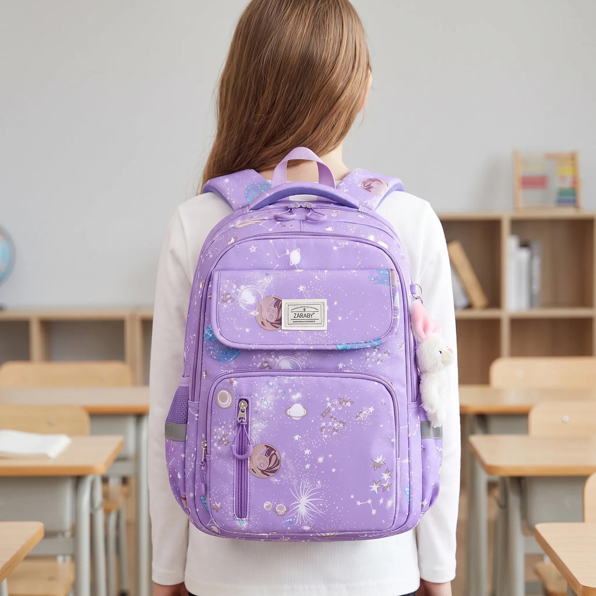 Astrapak hippe schoolrugzak met ruimteprint