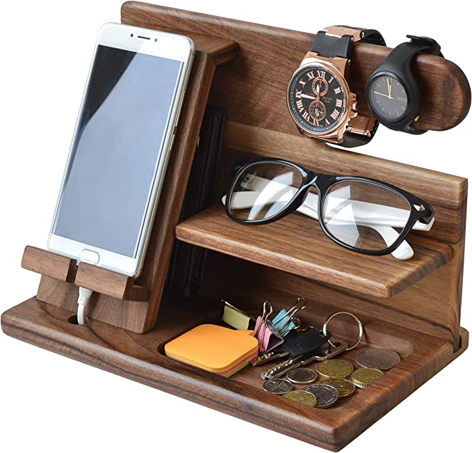 Houten Telefoon Docking Station Organizer
