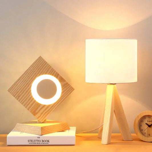 Japandi houten design tafellamp