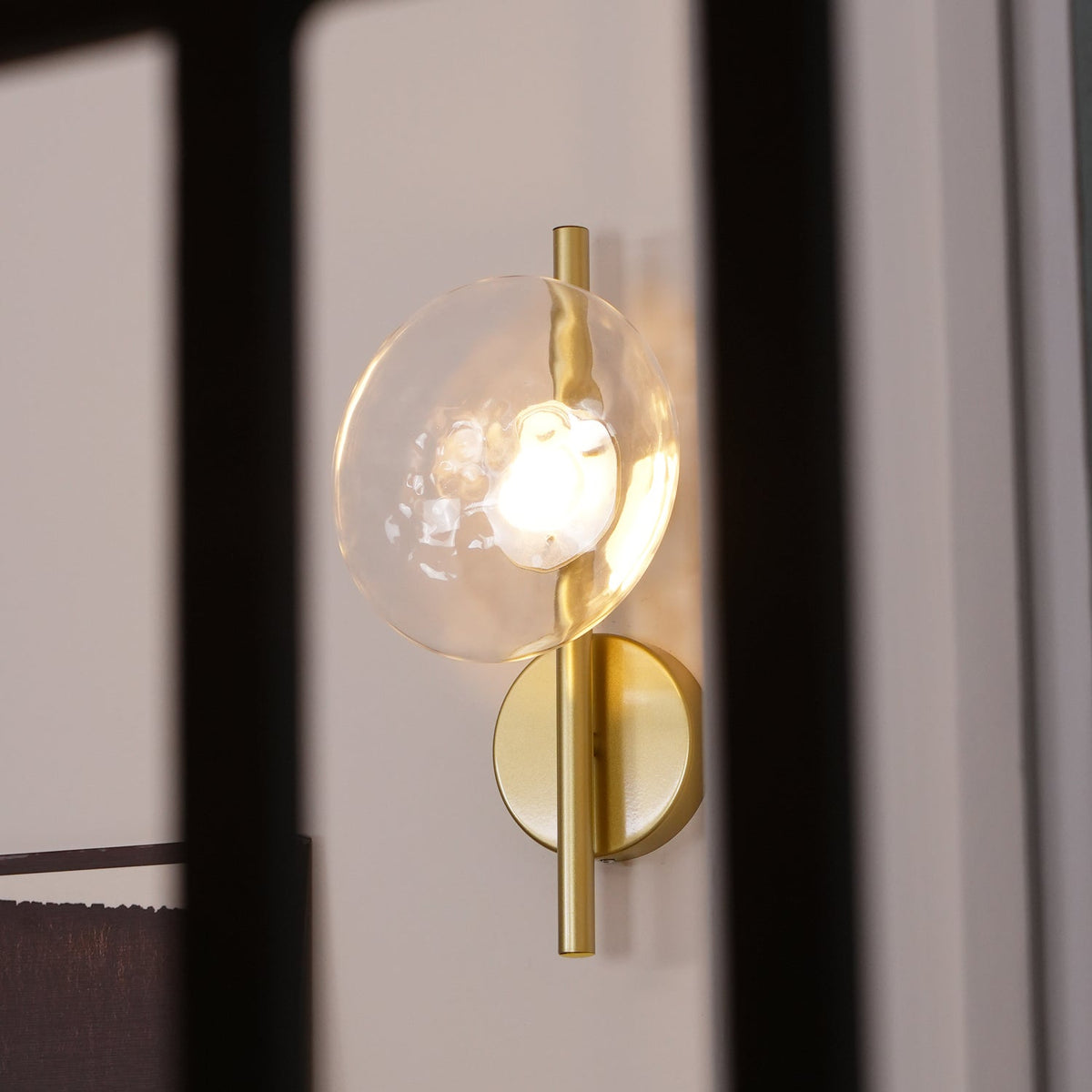 Glazen Wandlamp met Aluminium Frame