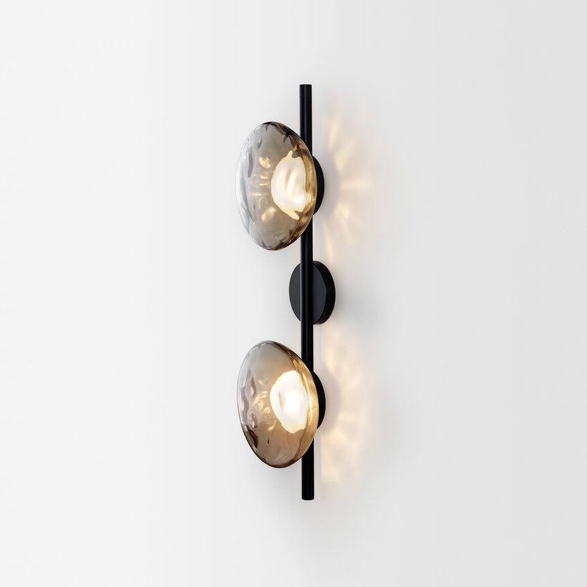 Glazen Wandlamp met Aluminium Frame