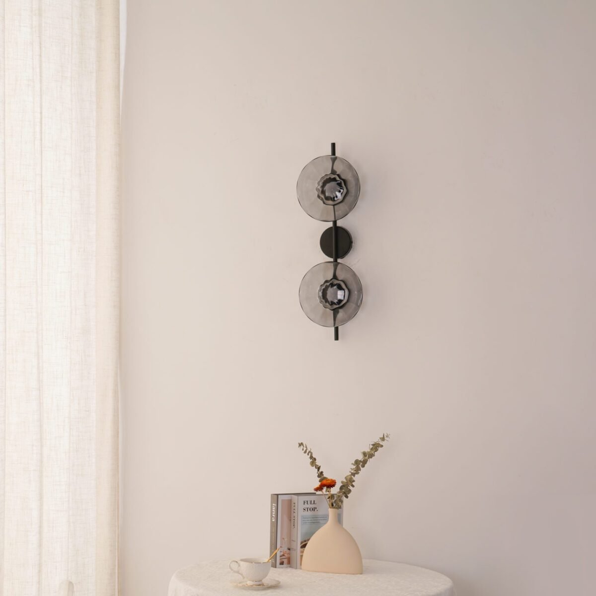 Glazen Wandlamp met Aluminium Frame