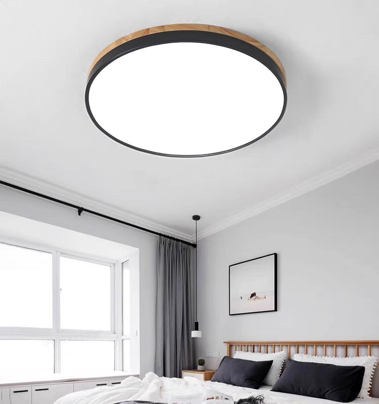 Lumio houten ronde LED plafondlamp